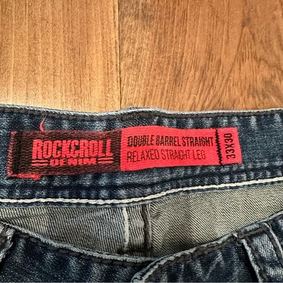 Rock & Roll Denim Men's Straight Jeans Size 33/30 - Picture 2 of 5